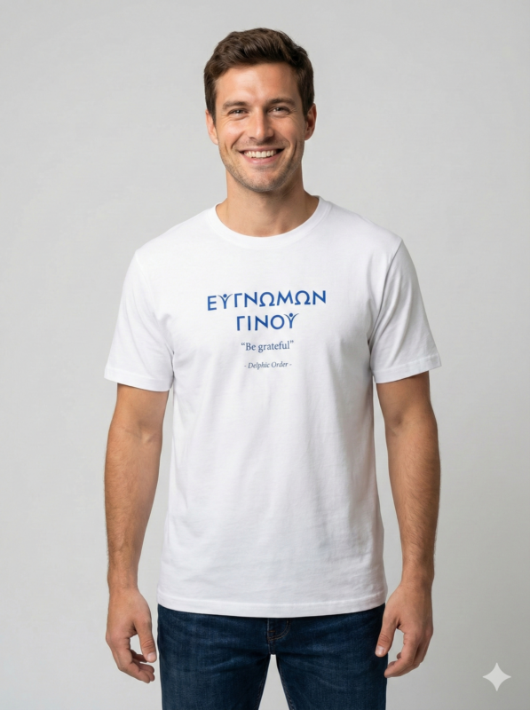 Unisex Κοντομάνικο Μπλουζάκι Ευγνώμων Γίνου